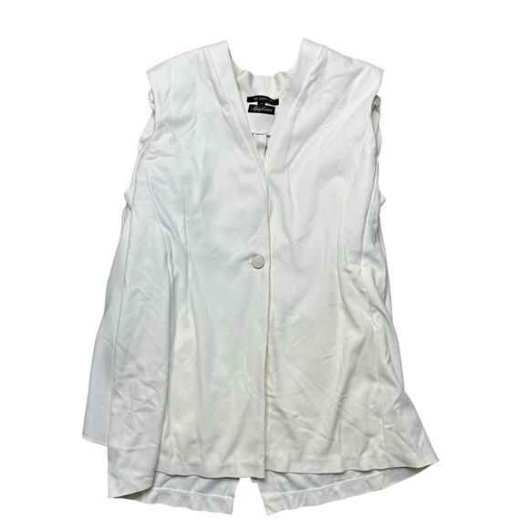 Mi Jong Lee Designer Off White Sleeveless Top With Attached Cape 10 - Picture 4 of 6